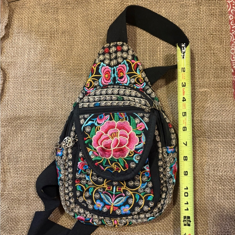 Embroidered Floral Sling Bag - Picture 4 of 4